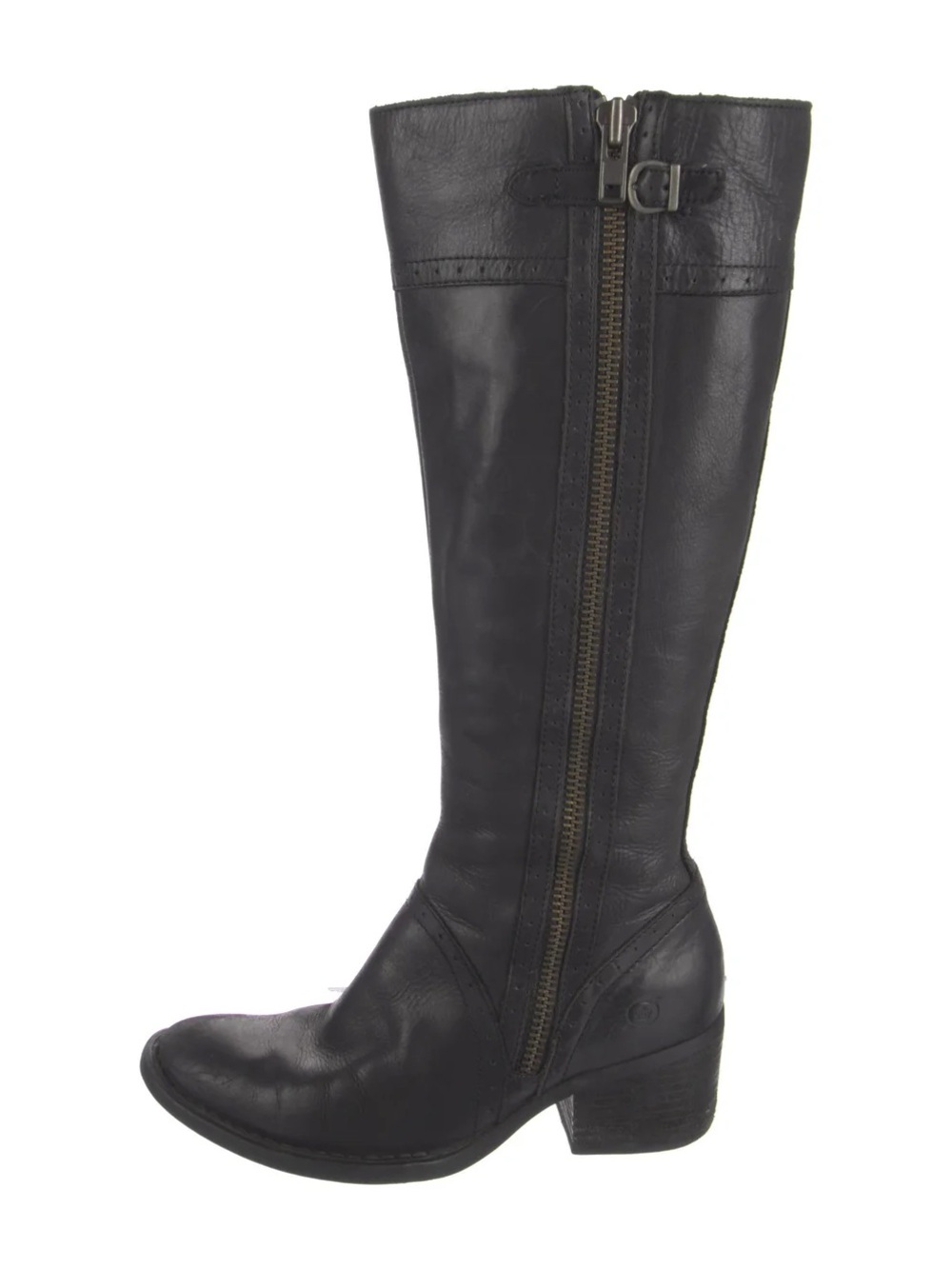 BORN Leather $290 • 7 1/2 • Knee-High Zip Riding Boot